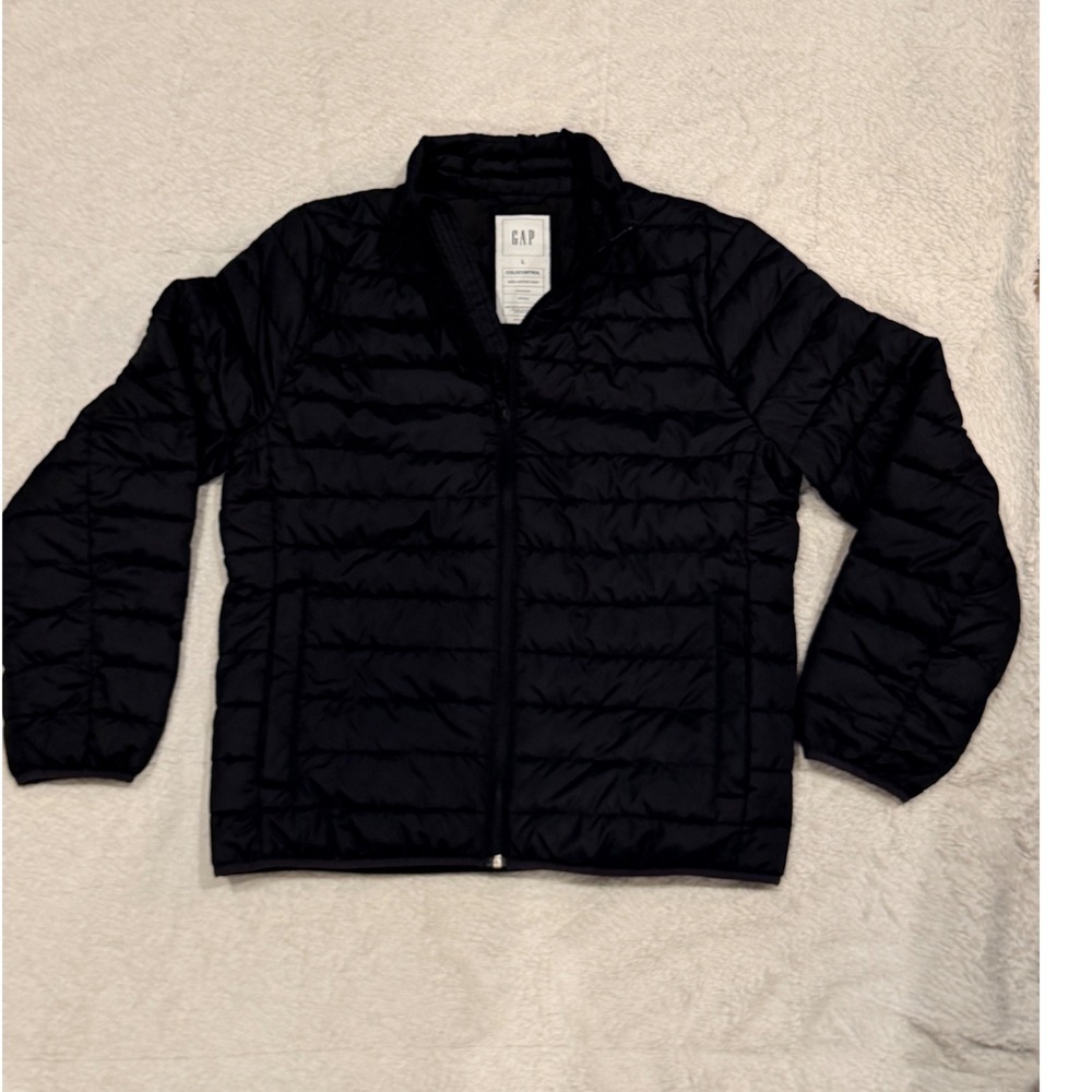 Gap ColdControl Puffer Jacket Mens Large Black Water Resistant Ripstop Quilted